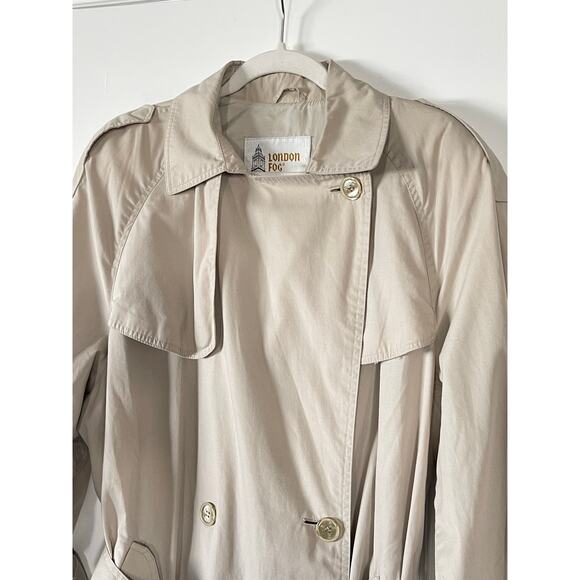London Fog 12 Trench Rain Coat Belted Lined Vtg 90s - Picture 4 of 10
